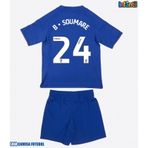 Camisa de Futebol Leicester City Boubakary Soumare #24 Equipamento Principal Infantil 2025-26 Manga Curta (+ Calças curtas)